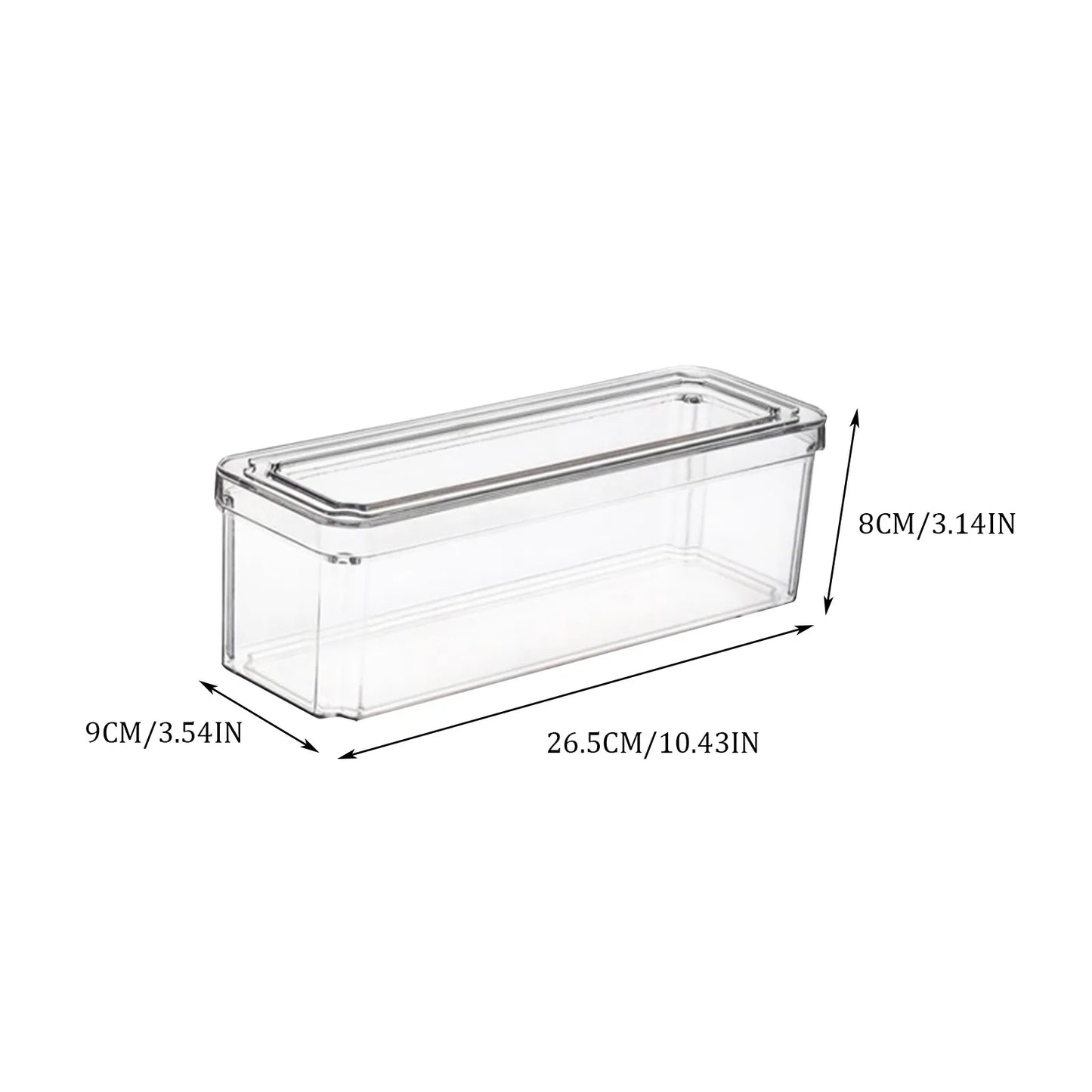 New Refrigerator Organizer Bin Stackable Fridge Food Storage Box With Handle Clear Plastic Pantry Food Freezer Organizer Tool