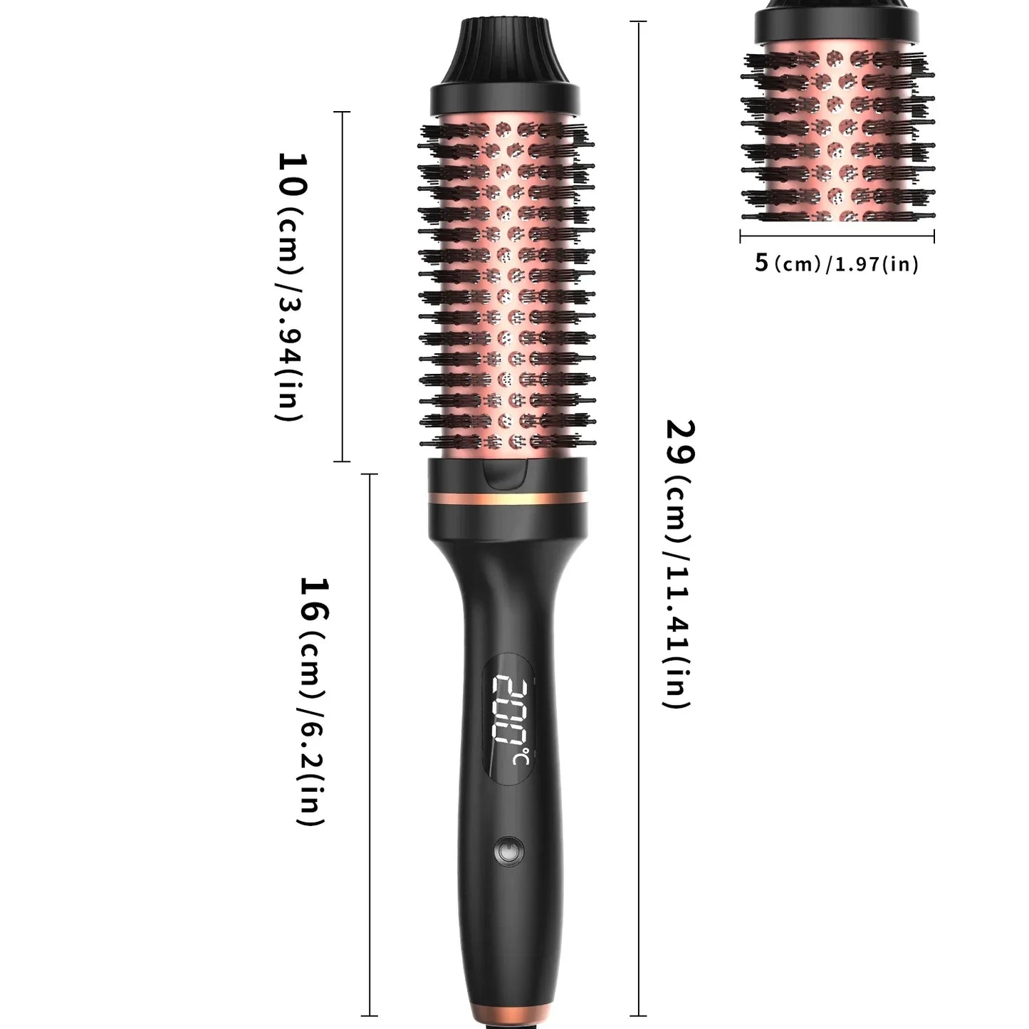 3 in 1 Heating Curling Iron Ceramic Heated Round Brush Electric Hair Straightener Brushs Professional Styling Tool