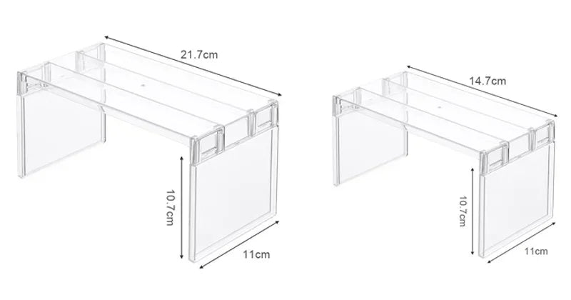 Refrigerator Storage Rack Fridge Organizers Layered Separator Shelves Transparent Desktop Stand Save Space Kitchen Accessories