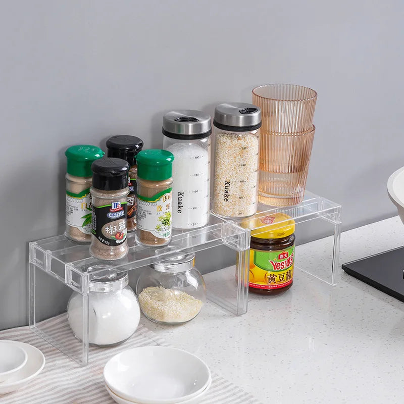 Refrigerator Storage Rack Fridge Organizers Layered Separator Shelves Transparent Desktop Stand Save Space Kitchen Accessories