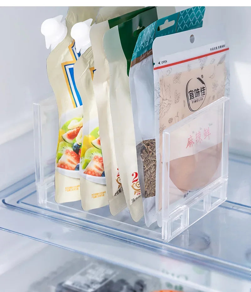 Refrigerator Organizers Storage Rack Fridge Layered Separator Shelves Transparent Desktop Stand Save Space Kitchen Accessories