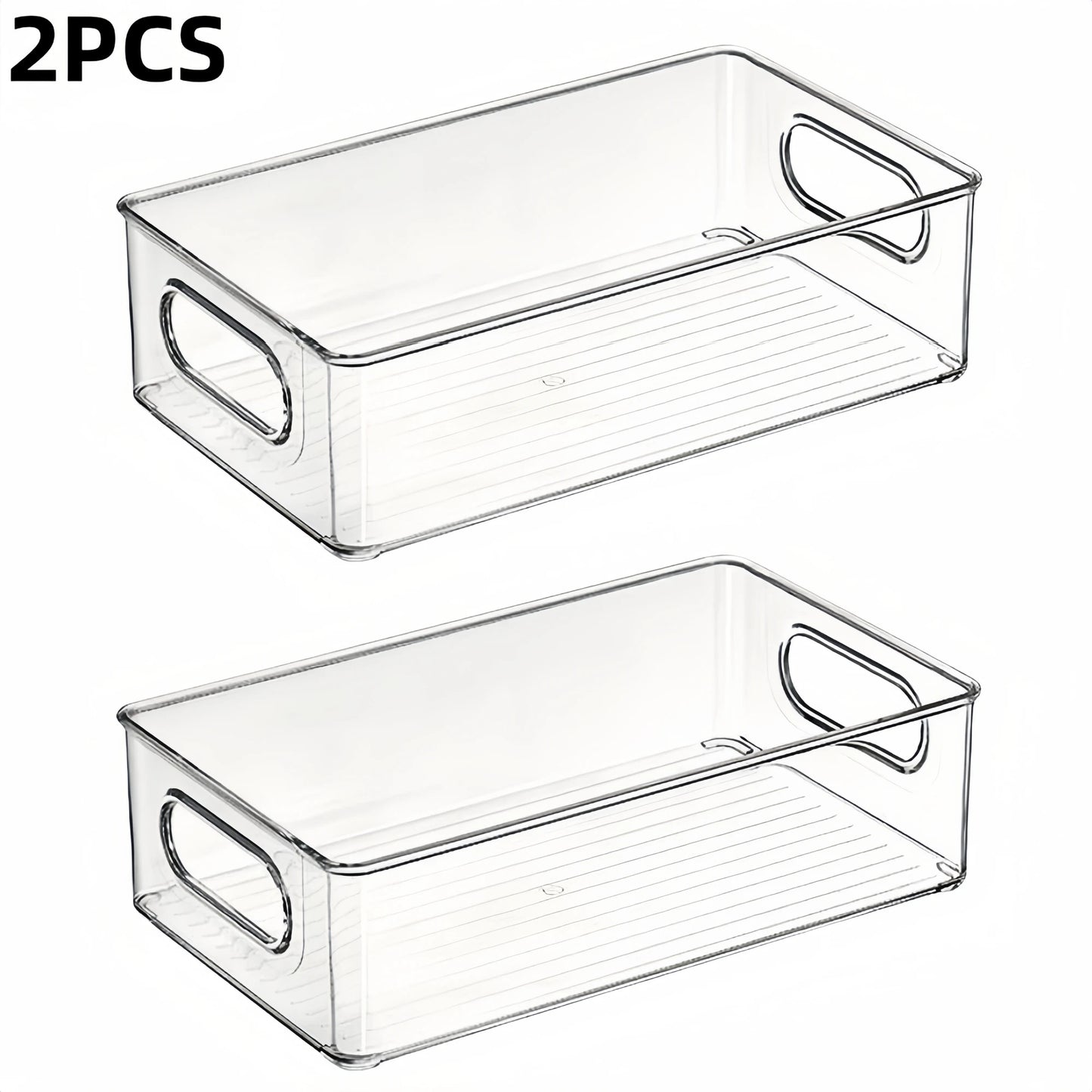 6Pcs Refrigerator Organizer Bins,Multi Functional Stackable Fridge Food Storage Box,With Handle, for Kitchen Food Drinks Storage