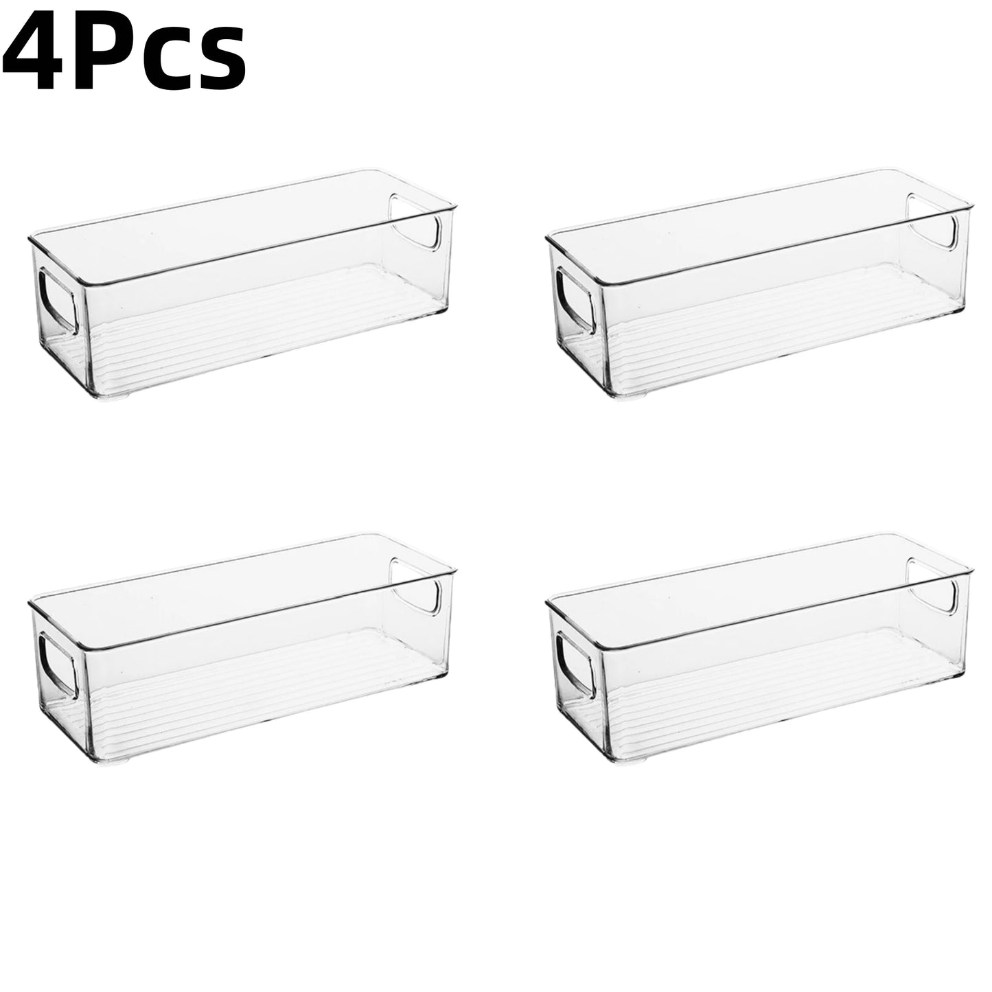 6Pcs Refrigerator Organizer Bins,Multi Functional Stackable Fridge Food Storage Box,With Handle, for Kitchen Food Drinks Storage