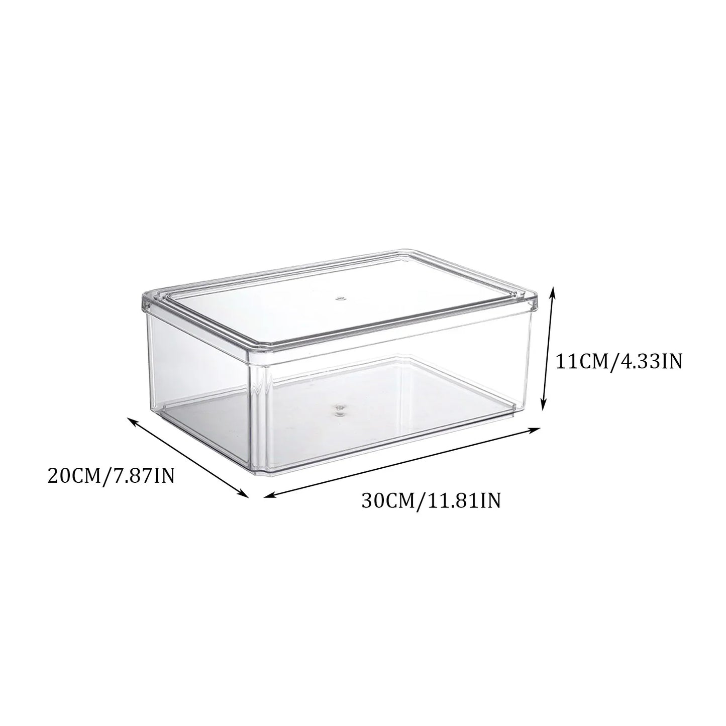 New Refrigerator Organizer Bin Stackable Fridge Food Storage Box With Handle Clear Plastic Pantry Food Freezer Organizer Tool