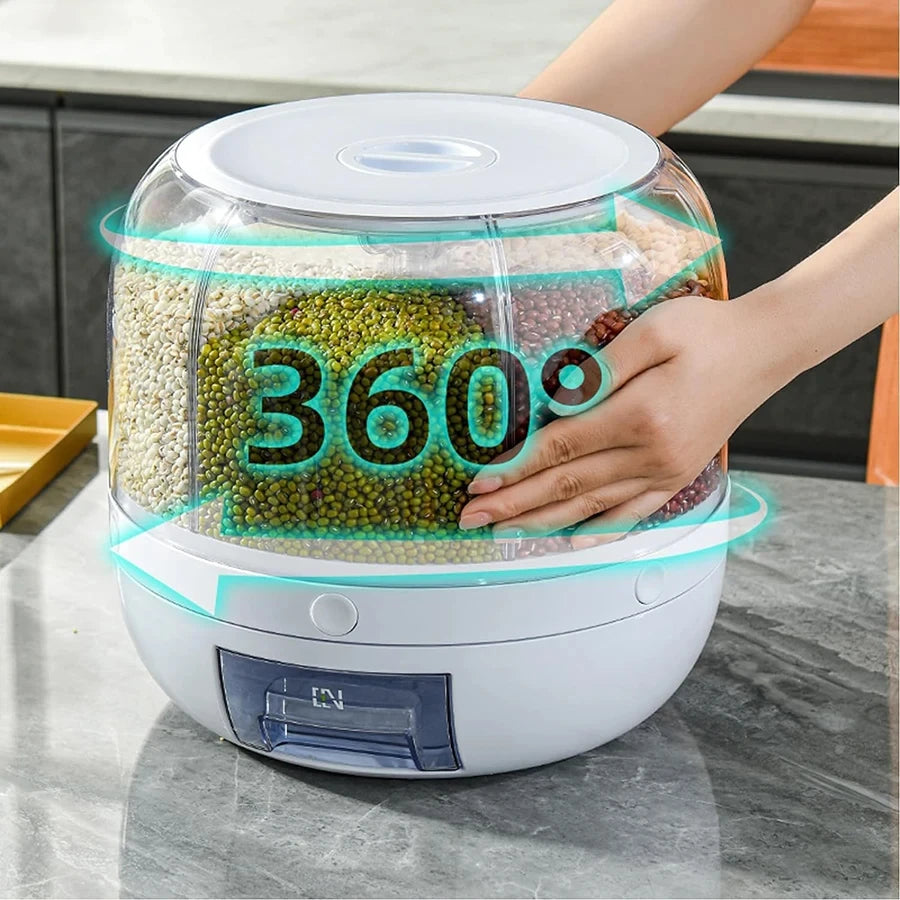 Kitchen Storage Box Rice Dispenser – Reusable Moisture-Proof Food Grade Plastic Storage Container for Rice & Grains