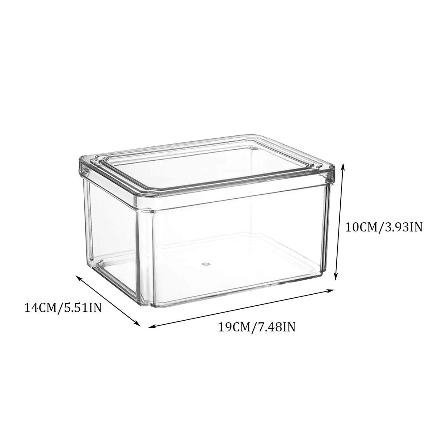 New Refrigerator Organizer Bin Stackable Fridge Food Storage Box With Handle Clear Plastic Pantry Food Freezer Organizer Tool