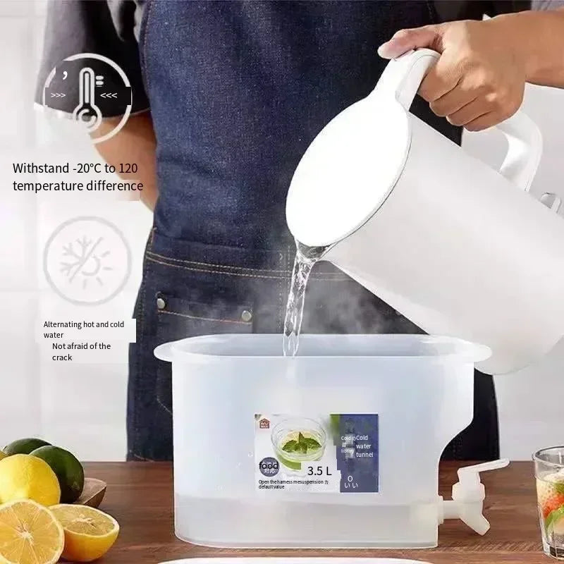3.5L Large Water Dispenser Fridge Beverage Drink Dispenser Plastic Jug with Spigot for Fridge Party Iced Drink