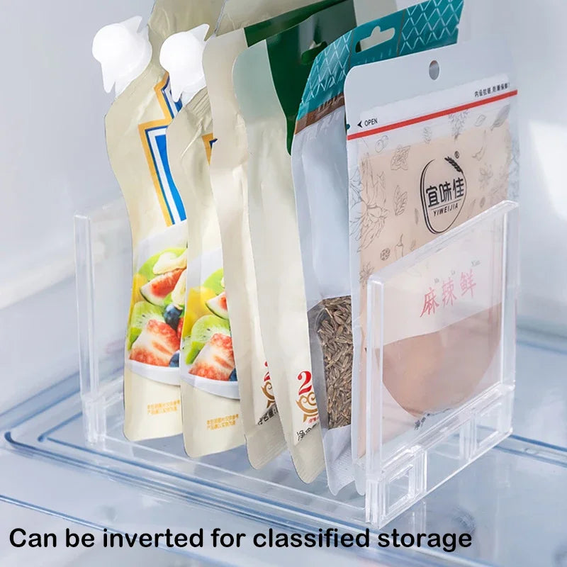 Refrigerator Storage Rack Fridge Organizers Layered Separator Shelves Transparent Desktop Stand Save Space Kitchen Accessories