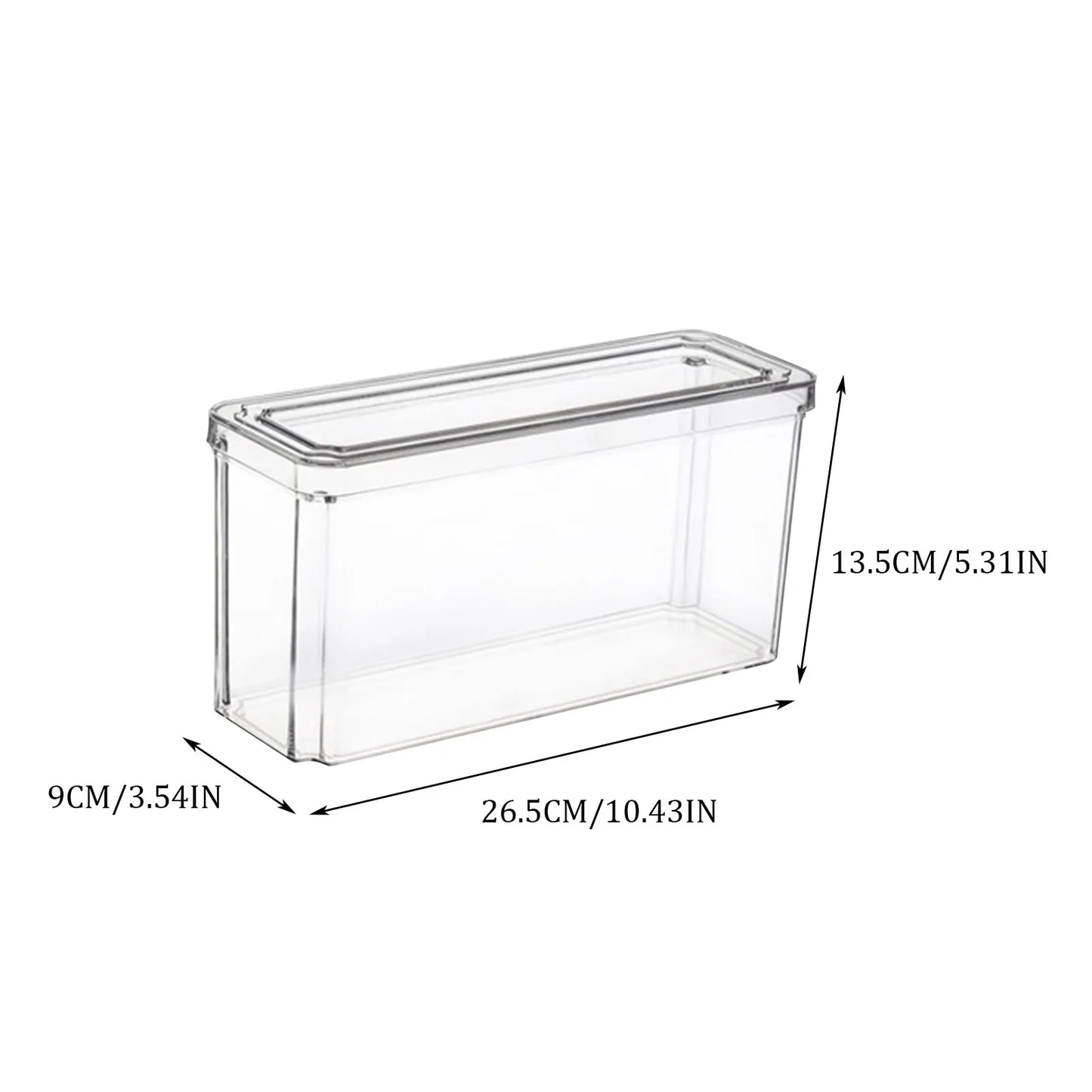 New Refrigerator Organizer Bin Stackable Fridge Food Storage Box With Handle Clear Plastic Pantry Food Freezer Organizer Tool