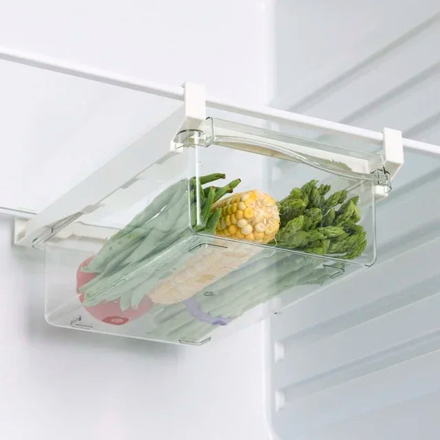 1/2pcs Fridge Organizer Fruit Egg Refrigerator Storage Box Under-shelf Drawer Fresh-keeping Kitchen Fridge Organizer