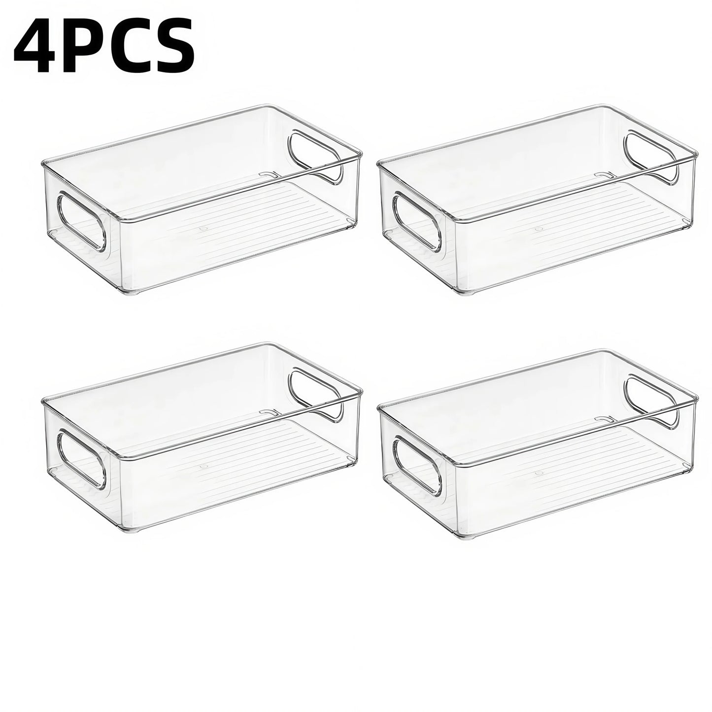 6Pcs Refrigerator Organizer Bins,Multi Functional Stackable Fridge Food Storage Box,With Handle, for Kitchen Food Drinks Storage